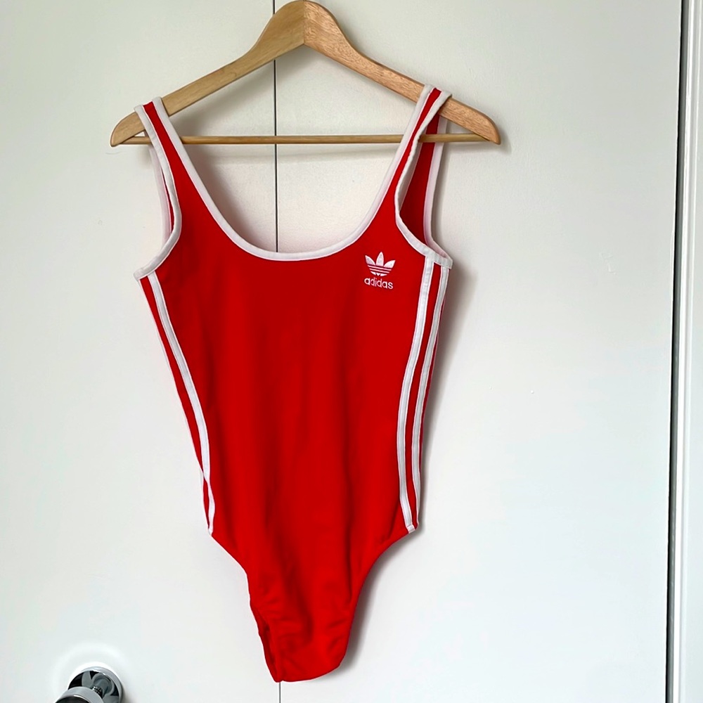 Adidas red body suit
